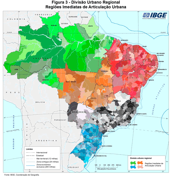 IBGE divulga nova divisão territorial com foco nas articulações regionais -  MundoGEO